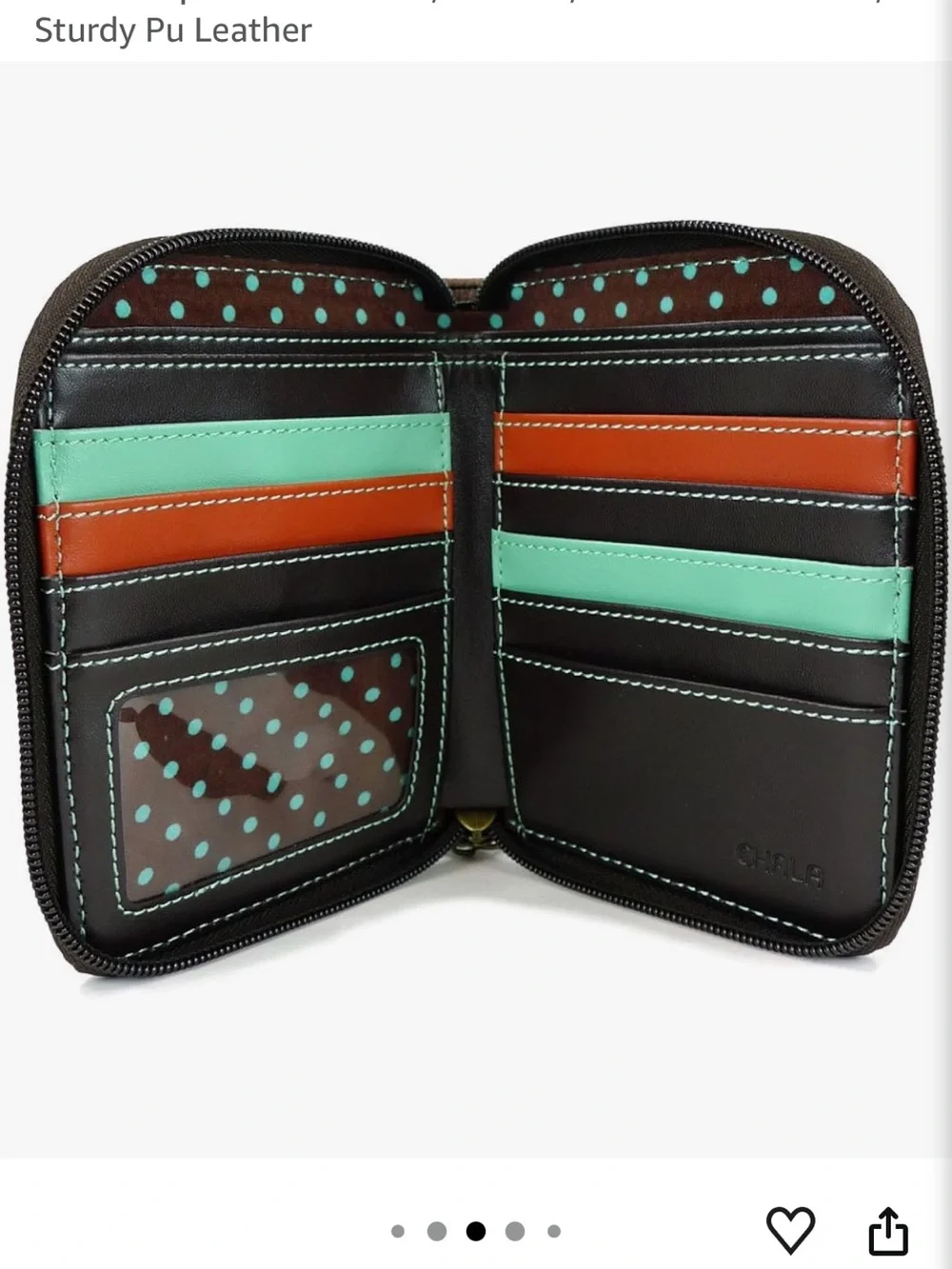 Chala Boston Terrier Appliqué Wallet Wristlet NWOT